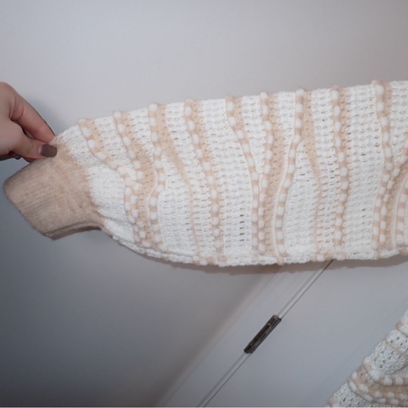 By Anthropologie Open-Stitch Checkered Sweater size S - Picture 6 of 14